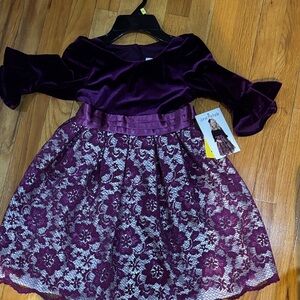 Jona Michelle Purple Lace Kids Formal Dress